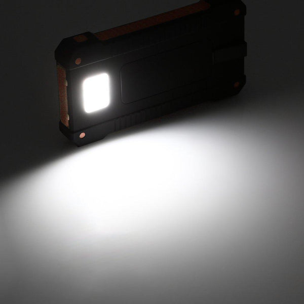 Solar Power Bank Dual USB Compact Waterproof LED Light External Battery Charger