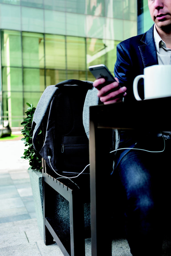 Theft Proof Backpack made with cut-proof material, hidden zipper closures and secret pockets