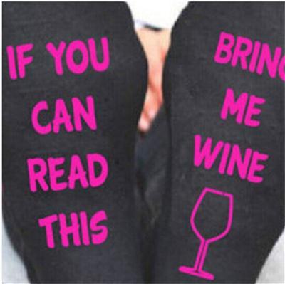 Custom wine socks If You can read this Bring Me a Glass of Wine Socks autumn spring fall 2018 new arrival