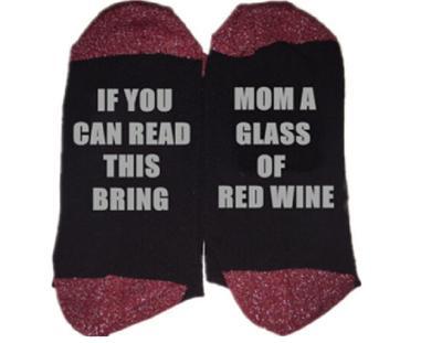 Custom wine socks If You can read this Bring Me a Glass of Wine Socks autumn spring fall 2018 new arrival