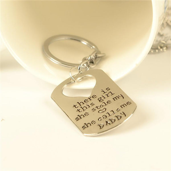 Daddy Father Daughter Necklace Paired Pendants Key Chain Dad Love Heart Necklace family Jewelry Birthday New Year Gift For Child