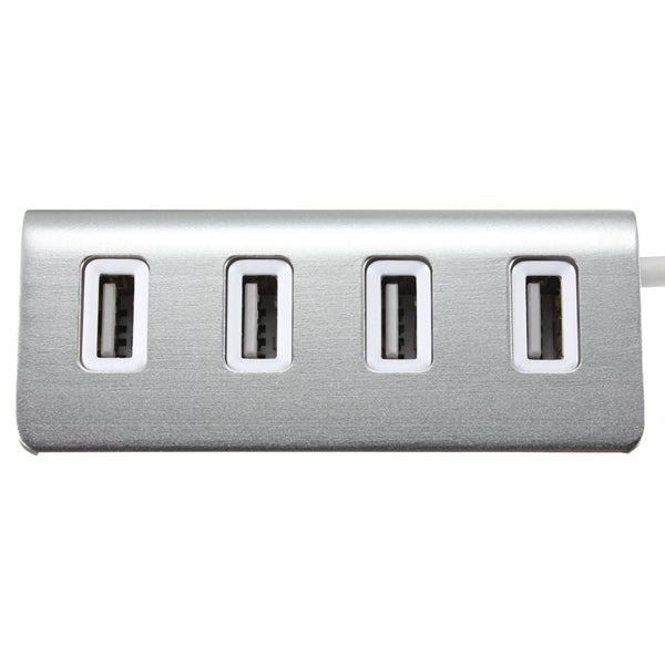High quality Aluminum Blue led Mini 4 Port HUB High Speed USB 2.0 Splitter Adapter Hub with Cable For Macbook PC Laptop