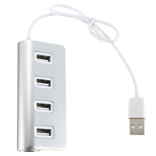 High quality Aluminum Blue led Mini 4 Port HUB High Speed USB 2.0 Splitter Adapter Hub with Cable For Macbook PC Laptop
