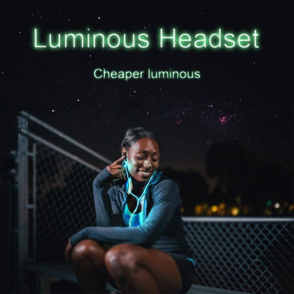 LED Glow In The Dark Earphones w/Zipper Earphones