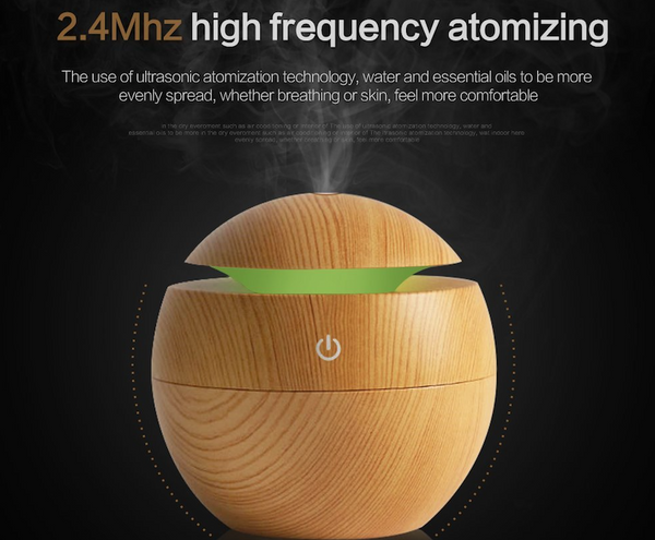 USB Essential Oils Mini Diffuser for Aromatherapy | Cool Mist Humidifier Air Purifier and 7 Color Change LED Night Light for Home