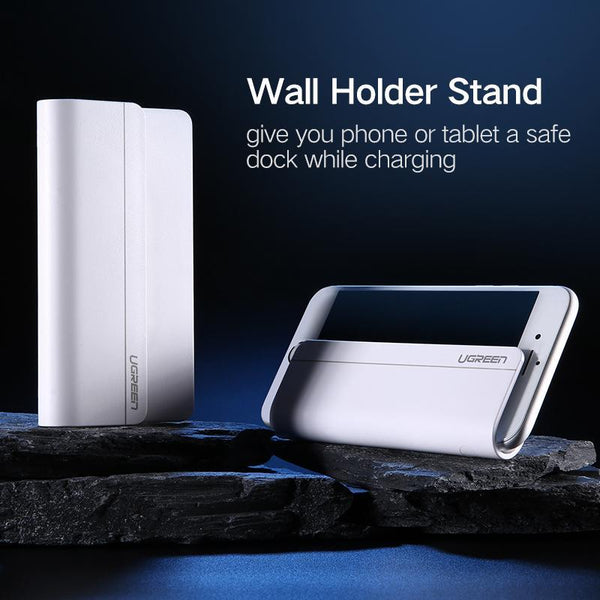 Ugreen Universal Wall Mounted Phone Holder Charging Stand with 3M Adhesive for iPhone 8 X 7 Plus Samsung Galaxy Huawei Tablet