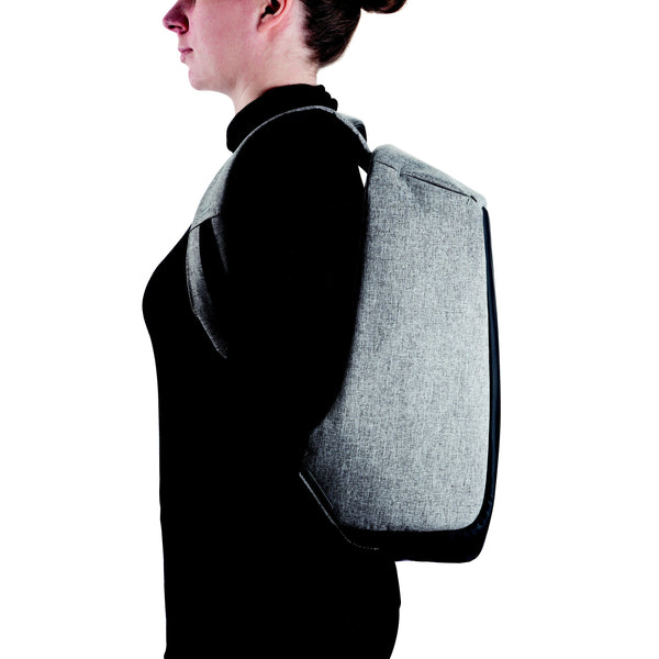 Theft Proof Backpack made with cut-proof material, hidden zipper closures and secret pockets
