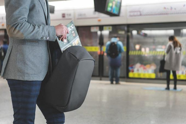 Theft Proof Backpack made with cut-proof material, hidden zipper closures and secret pockets