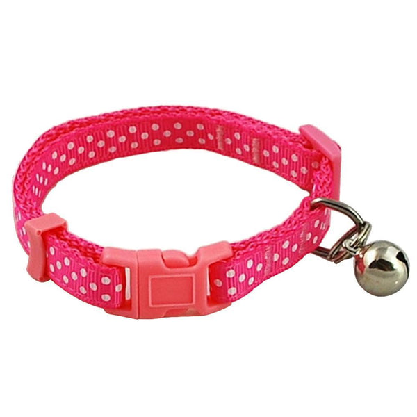 1pcs Dot Print Nylon Dog Puppy Cat Collars Multi Colors Cat Harness With Bell For Pet Small Animal Pets Supplies