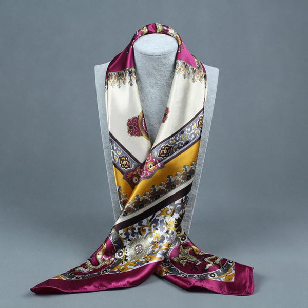 2017 new Silk Square Big Size 90x90cm Scarf Women Fashion High Quality Cheap Imitated Silk Satin Scarves Polyester Shawl Hijab