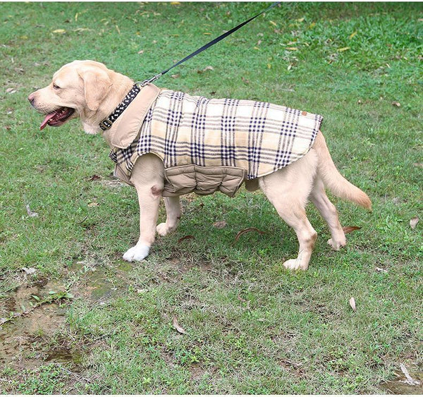 Dog Clothes Waterproof Reversible Dog Jacket Designer Warm Plaid Winter Dog Coats Pet Clothes Small to Large