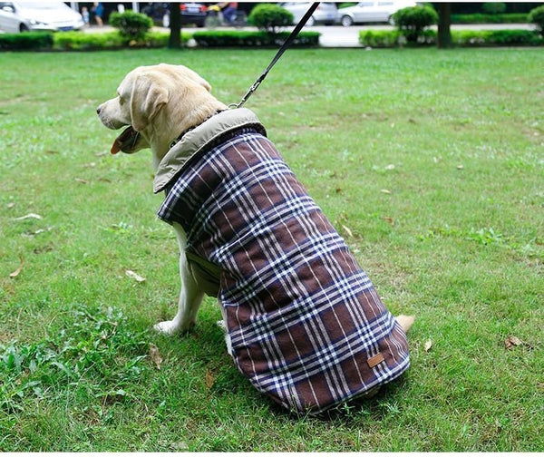 Dog Clothes Waterproof Reversible Dog Jacket Designer Warm Plaid Winter Dog Coats Pet Clothes Small to Large