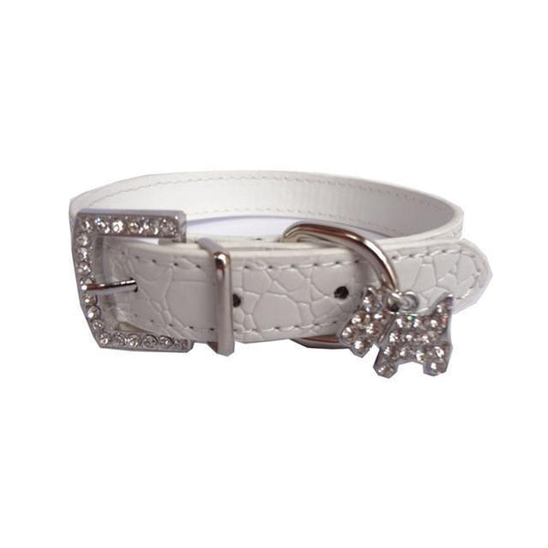 1PCS Crystal Pendant Pet Dog Collar Puppy Cat Pet Buckle Dogs Leads Neck Strap PU Leather Animal Pet Accessories For Small Dogs