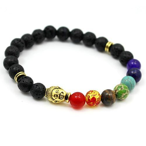 Joyme New 7 Chakra Bracelet Men Black Lava Healing Balance Beads Reiki Buddha Prayer Natural Stone Yoga Bracelet For Women