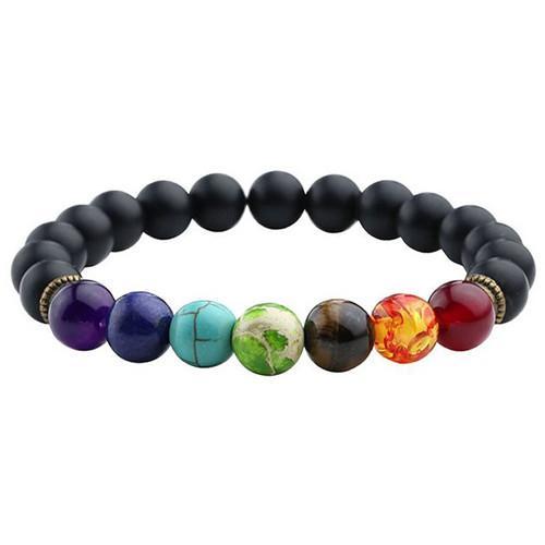 Joyme New 7 Chakra Bracelet Men Black Lava Healing Balance Beads Reiki Buddha Prayer Natural Stone Yoga Bracelet For Women