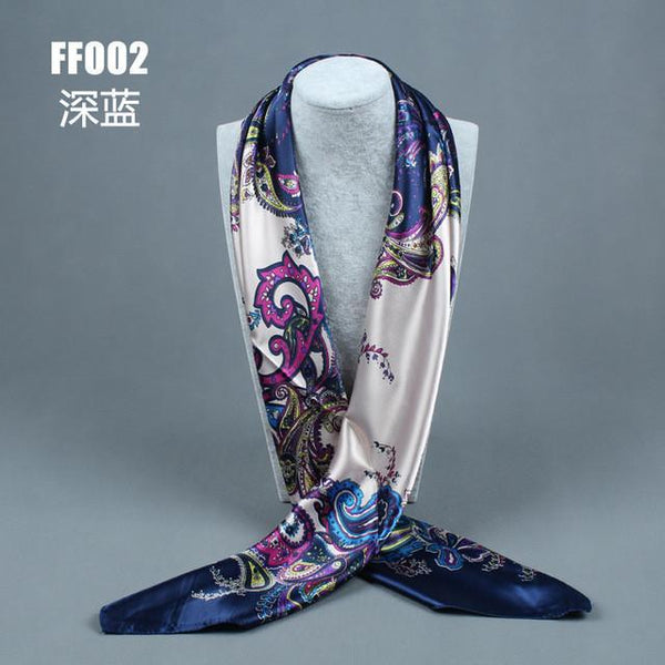 2017 new Silk Square Big Size 90x90cm Scarf Women Fashion High Quality Cheap Imitated Silk Satin Scarves Polyester Shawl Hijab