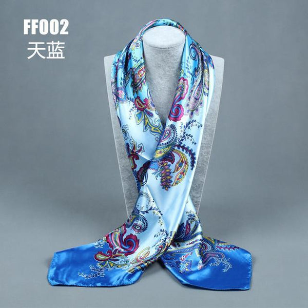 2017 new Silk Square Big Size 90x90cm Scarf Women Fashion High Quality Cheap Imitated Silk Satin Scarves Polyester Shawl Hijab