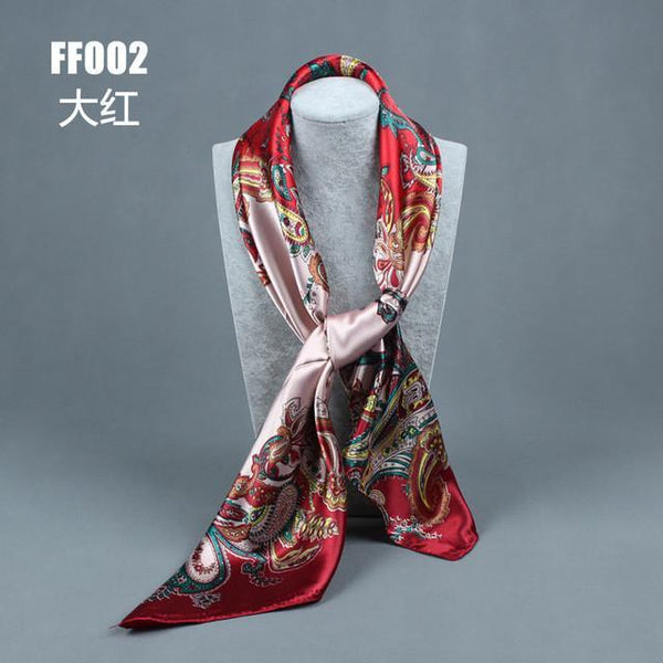 2017 new Silk Square Big Size 90x90cm Scarf Women Fashion High Quality Cheap Imitated Silk Satin Scarves Polyester Shawl Hijab