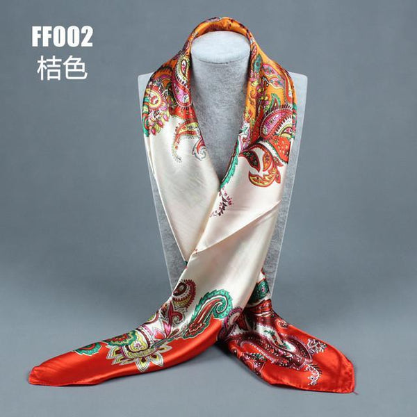 2017 new Silk Square Big Size 90x90cm Scarf Women Fashion High Quality Cheap Imitated Silk Satin Scarves Polyester Shawl Hijab