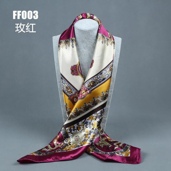 2017 new Silk Square Big Size 90x90cm Scarf Women Fashion High Quality Cheap Imitated Silk Satin Scarves Polyester Shawl Hijab