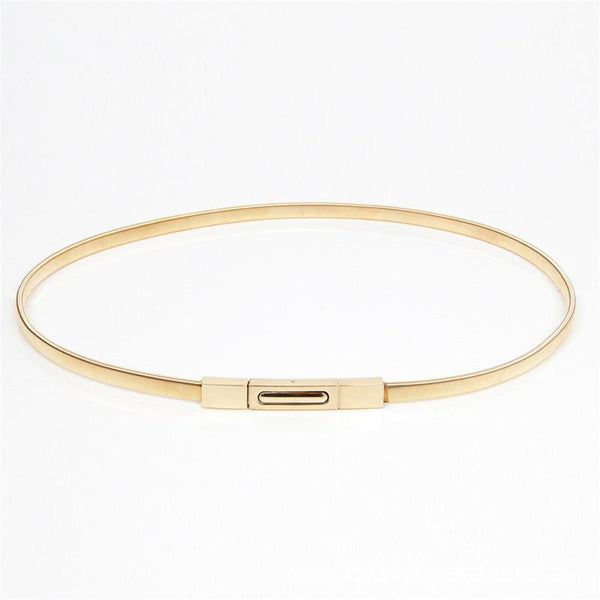 2017 Hot sales New women metal belt chain Fashion metal buckle thin elastic waist gold/sliver women skinny belt chain BL02-1