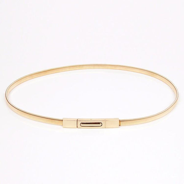 2017 Hot sales New women metal belt chain Fashion metal buckle thin elastic waist gold/sliver women skinny belt chain BL02-1