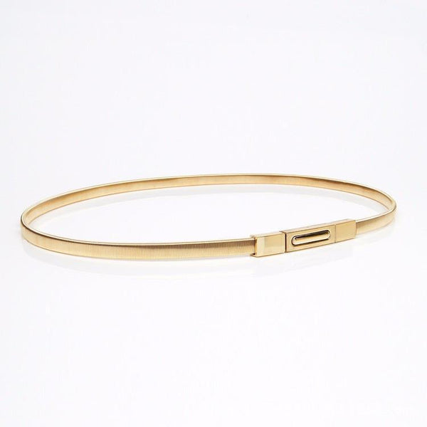 2017 Hot sales New women metal belt chain Fashion metal buckle thin elastic waist gold/sliver women skinny belt chain BL02-1