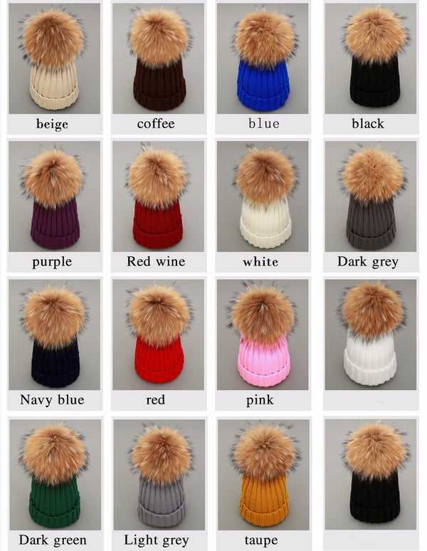 Xthree mink and fox fur ball cap pom poms winter hat for women girl 's hat knitted beanies cap brand new thick female cap