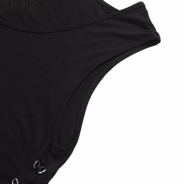 SUAN 2017 Fashion New Summer Women T-Shirts Tumblr Blusa Clothes O-Sleeveless Tops & Tees AAAAA Cotton Solid Stretchable Elastic