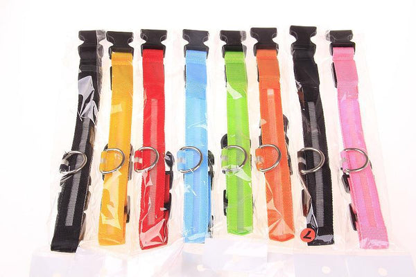 Nylon Pet Dog Collar LED Light Night Safety Light-up Flash Glowing in Dark Cat Collar LED Dog Collars Small Dogs Dog Accessories