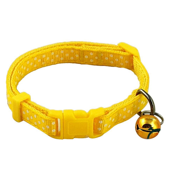 1pcs Dot Print Nylon Dog Puppy Cat Collars Multi Colors Cat Harness With Bell For Pet Small Animal Pets Supplies