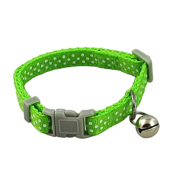 1pcs Dot Print Nylon Dog Puppy Cat Collars Multi Colors Cat Harness With Bell For Pet Small Animal Pets Supplies