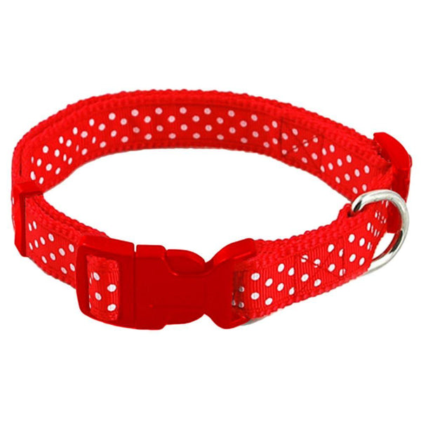 1pcs Dot Print Nylon Dog Puppy Cat Collars Multi Colors Cat Harness With Bell For Pet Small Animal Pets Supplies