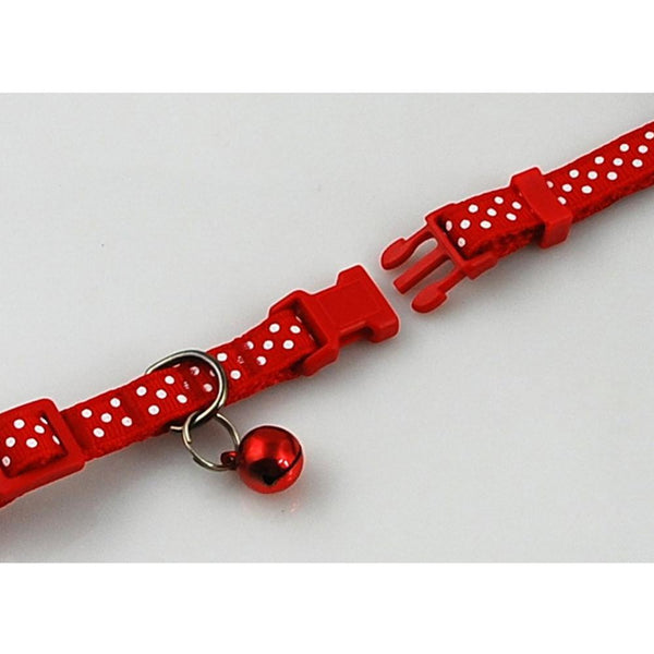 1pcs Dot Print Nylon Dog Puppy Cat Collars Multi Colors Cat Harness With Bell For Pet Small Animal Pets Supplies