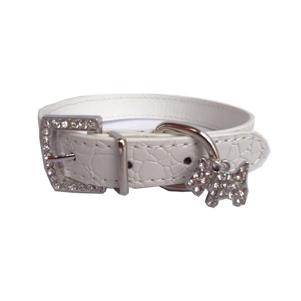 1PCS Crystal Pendant Pet Dog Collar Puppy Cat Pet Buckle Dogs Leads Neck Strap PU Leather Animal Pet Accessories For Small Dogs