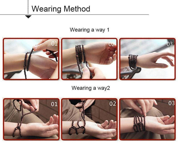 Retro Style Tiger wood Bracelets Handmade 108 Twining charm Buddha Bead Bracelet Prayer Bead Mala Bracelet Women Men Jewelry