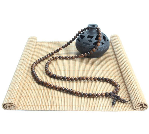 Retro Style Tiger wood Bracelets Handmade 108 Twining charm Buddha Bead Bracelet Prayer Bead Mala Bracelet Women Men Jewelry