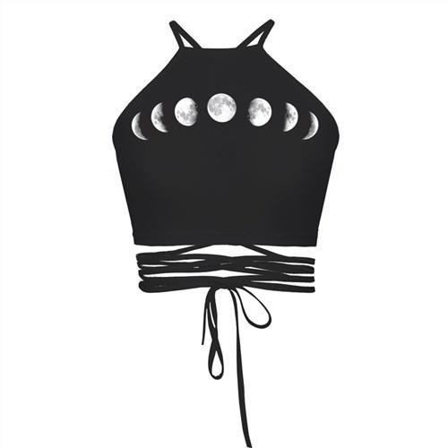 2017 Women Vintage Crop Top Batman Print Sexy Black Cropped Tops Harajuku Womens Bandage Strap Tops Summer Fashion Camis Vest