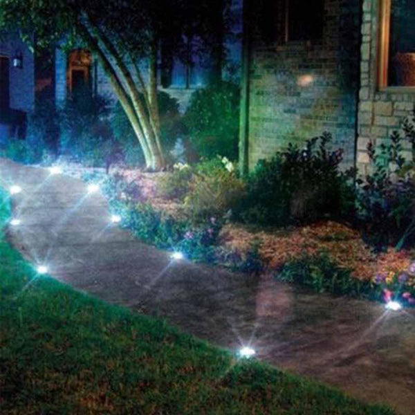 Solar Powered LED Disk Light Outdoor Garden (4 Packs)