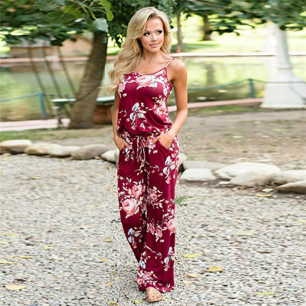 YOU HAD ME SEXY SPAGHETTI STRAP FLORAL LOOSE JUMPSUIT IN BLACK