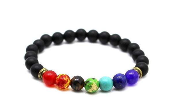 Joyme New 7 Chakra Bracelet Men Black Lava Healing Balance Beads Reiki Buddha Prayer Natural Stone Yoga Bracelet For Women
