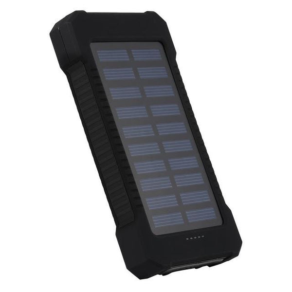 Solar Power Bank Dual USB Compact Waterproof LED Light External Battery Charger