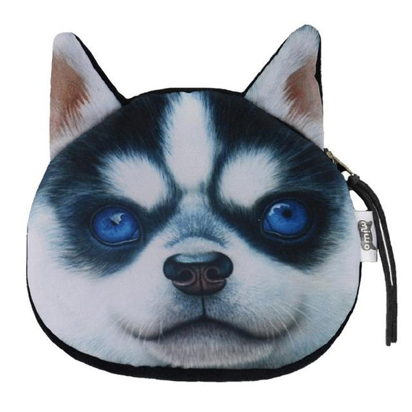 Cute Cat Face Printing Zipper Coin Purses Women Cartoon Coin Wallets Ladies Makeup Storage Bag