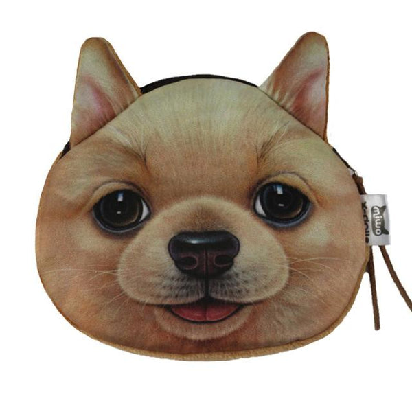 Cute Cat Face Printing Zipper Coin Purses Women Cartoon Coin Wallets Ladies Makeup Storage Bag