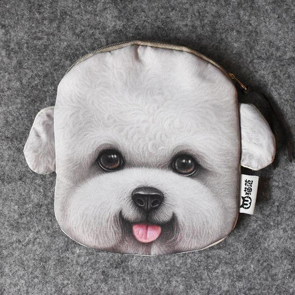 Cute Cat Face Printing Zipper Coin Purses Women Cartoon Coin Wallets Ladies Makeup Storage Bag