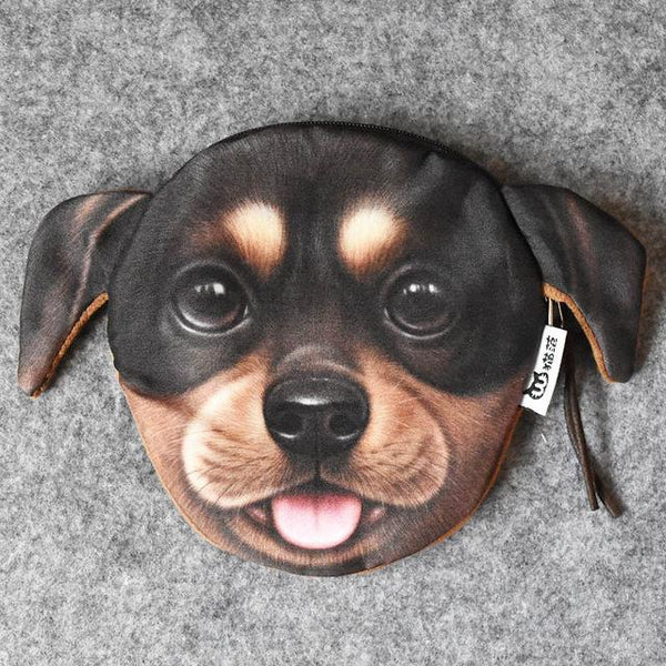 Cute Cat Face Printing Zipper Coin Purses Women Cartoon Coin Wallets Ladies Makeup Storage Bag