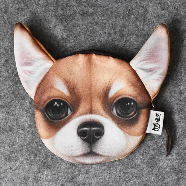 Cute Cat Face Printing Zipper Coin Purses Women Cartoon Coin Wallets Ladies Makeup Storage Bag