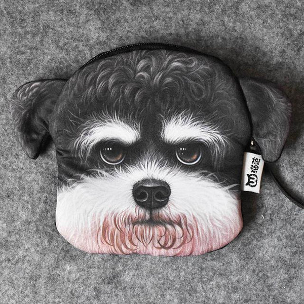 Cute Cat Face Printing Zipper Coin Purses Women Cartoon Coin Wallets Ladies Makeup Storage Bag