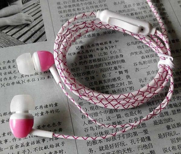 LED Glow In The Dark Earphones w/Zipper Earphones