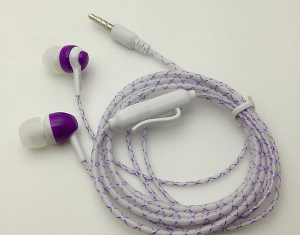 LED Glow In The Dark Earphones w/Zipper Earphones